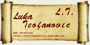 Luka Teofanović vizit kartica